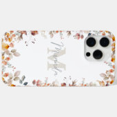 Persoonlijk bloemendessin met monogram Case-Mate iPhone case (Achterkant (horizontaal))