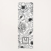 Persoonlijk Bloemenmonogram Yogamat (Voorkant)