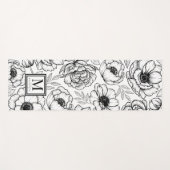 Persoonlijk Bloemenmonogram Yogamat (Voorkant (horizontaal))