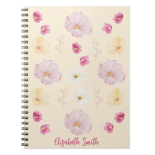 Persoonlijk bloemennotebook notitieboek (Voorkant)