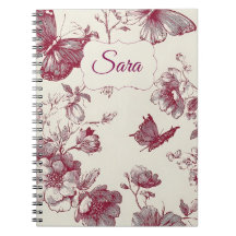 Persoonlijk bloemennotitieboek – Aangepaste naam