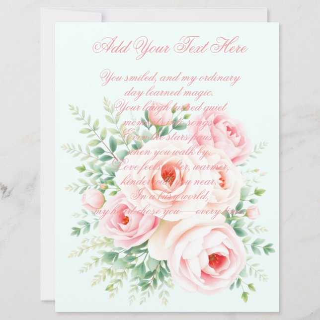 Persoonlijk Bloemenschriftpapier (Voorkant)