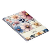 Persoonlijk bloemenspiralschrift notitieboek (Rechterzijde)