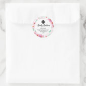 Persoonlijk bloemetiket op homemade ronde sticker (Tas)