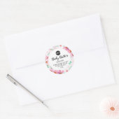 Persoonlijk bloemetiket op homemade ronde sticker (Envelop)