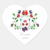 Persoonlijk bloemliefdesbericht hart sticker (Voorkant)