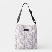 Persoonlijk bloemmotief roze crossbody tas (Achterkant)