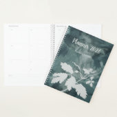 Persoonlijk bloemmotief teal plannernotitieboek planner (Display)