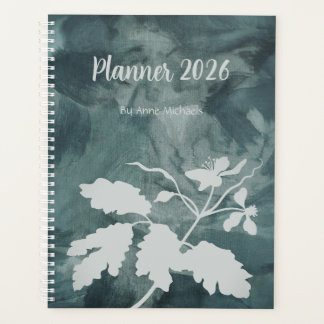 Persoonlijk bloemmotief teal plannernotitieboek  planner