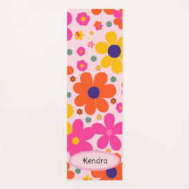 Persoonlijk bloemmotief trendy patroon yogamat