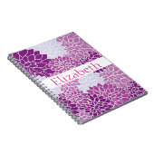 Persoonlijk bloempatroon Roze Wit Paars Notitieboek (Rechterzijde)