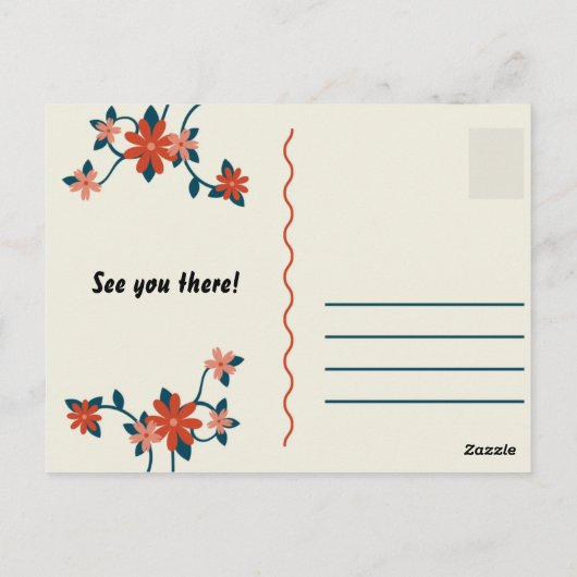 Persoonlijk - Bloemrijke Tuinfeest Save The Date Briefkaart (Achterkant)