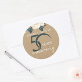 Persoonlijk bloemstuk 50ste huwelijksverjaardag ronde sticker (Envelop)