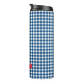 Persoonlijk Blue Gingham Monogram Thermosbeker (Geroteerd rechts)