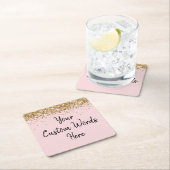 Persoonlijk Blush Pink Birthday Party Afstuderen Kartonnen Onderzetters (Insitu)