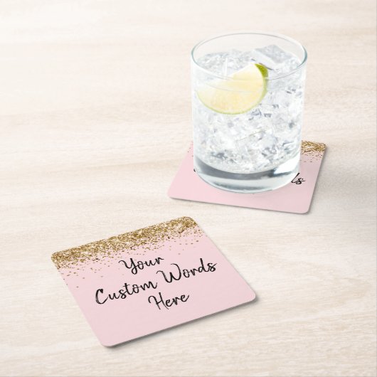 Persoonlijk Blush Pink Birthday Party Afstuderen Kartonnen Onderzetters (Insitu)