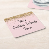 Persoonlijk Blush Pink Birthday Party Afstuderen Kartonnen Onderzetters (Schuin)