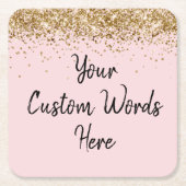 Persoonlijk Blush Pink Birthday Party Afstuderen Kartonnen Onderzetters (Voorkant)