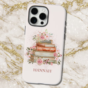 Persoonlijk boek en vintage roze rozen ex libris iPhone 16 pro max hoesje