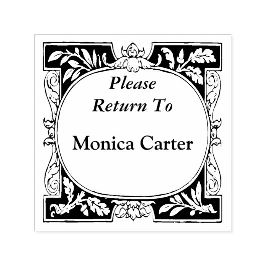 Persoonlijk boek retour met mooie rand  zelfinktende stempel (Design)