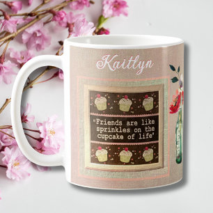 Persoonlijk boeket met speciale vriend boodschap koffiemok
