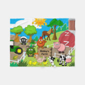 Persoonlijk Boerderij voor kinderen Fleece Deken (Voorkant (Horizontaal))