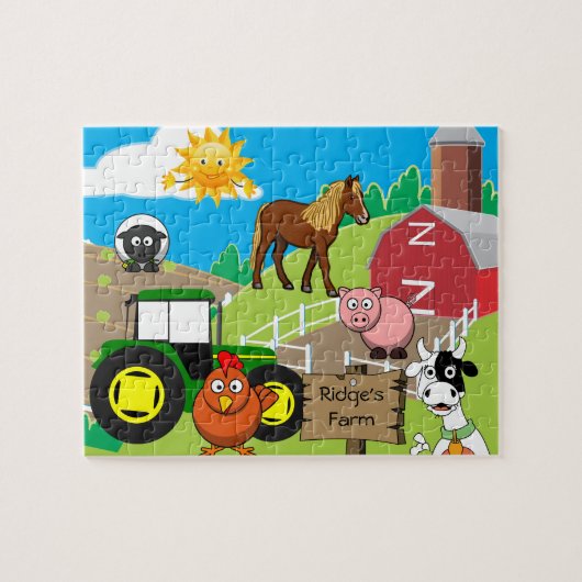 Persoonlijk Boerderij voor kinderen Legpuzzel (Horizontaal)