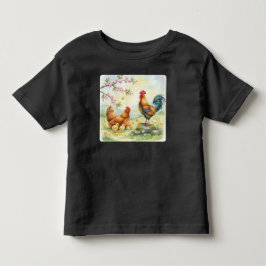 Persoonlijk boerderijleven haan kuikens peuter  kinder shirts