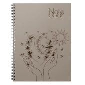 Persoonlijk Boho Maan & Zon Spiraal Notitieboek (Voorkant)