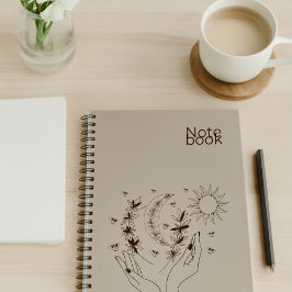 Persoonlijk Boho Maan & Zon Spiraal Notitieboek