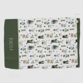 Persoonlijk Boho Potted Huis Plant Patroon Golfhanddoek (Horizontaal)