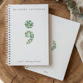 Persoonlijk Boho Salie Groene Puntkomma Dagboek Notitieboek