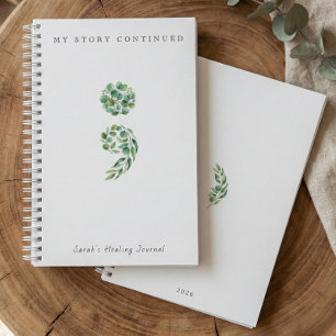 Persoonlijk Boho Salie Groene Puntkomma Dagboek Notitieboek