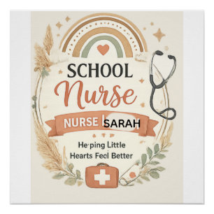 Persoonlijk Boho Schoolverpleegster Bord, Regenboo Perfect Poster