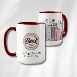 Persoonlijk Book Club-logo & bloemmotief Mok