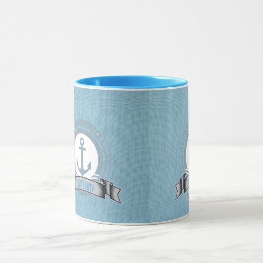 persoonlijk bootzeilnautisch embleem voor kapitein mok (Midden)