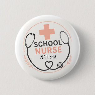 Persoonlijk bord voor de schoolverpleegsterskamer ronde button 5,7 cm
