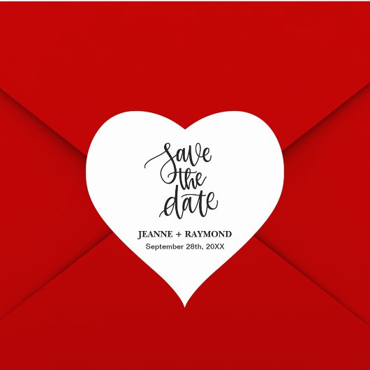 Persoonlijk Borstel Letter Save the Date Huwelijk Hart Sticker