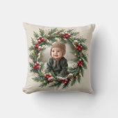 Persoonlijk bos eerste kerst baby hert kussen (Voorkant)