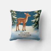 Persoonlijk bos eerste kerst babyhert  kussen (Achterkant)