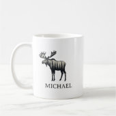Persoonlijk bos eland in de winter koffiemok (Links)