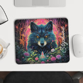 Persoonlijk Bos met Bloemen Wolf Muismat