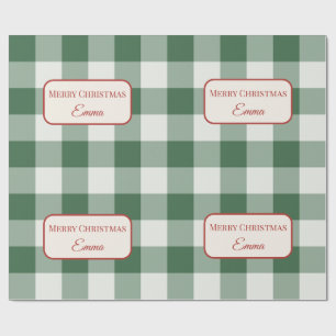 Persoonlijk bosgroen buffelkarot Kerstmis Cadeaupapier