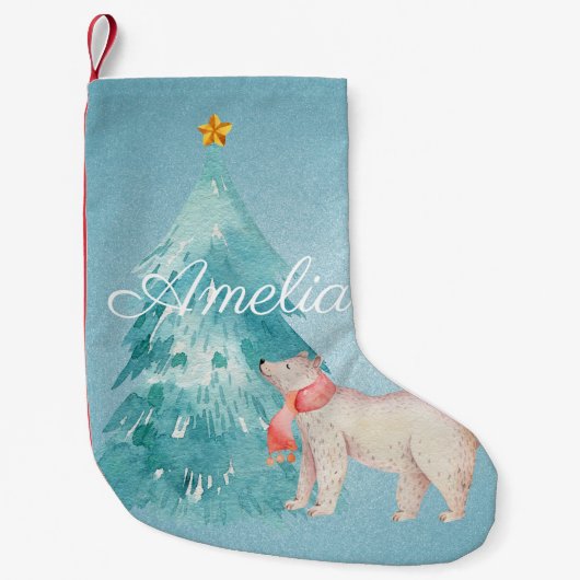 Persoonlijk boslandschap kleine kerstsok (Voorkant)