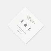 Persoonlijk botanisch trouwmonogram met groen servet (Hoek)