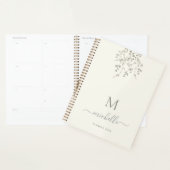 Persoonlijk botanisch watercolor monogram ivoor planner (Display)