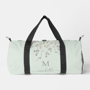 Persoonlijk botanisch watercolor monogram salie plunjezak
