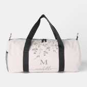 Persoonlijk botanisch waterverf monogram roze plunjezak (Achterkant)