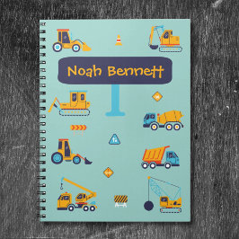 Persoonlijk Bouwtrucknotitieboek voor Jongens Notitieboek