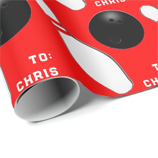 Persoonlijk Bowling Cadeau Cadeaupapier (Rol Hoek)